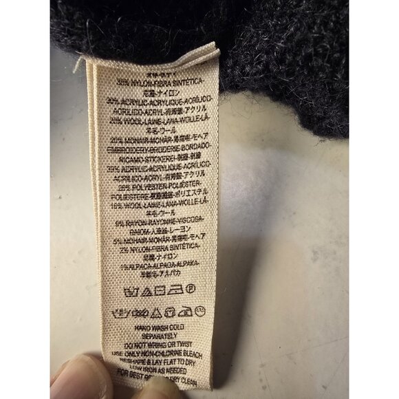 Free People Aztec Navajo Cardi Sweater Studded Zip Front Mohair Wool Blend Sz L - Picture 6 of 9